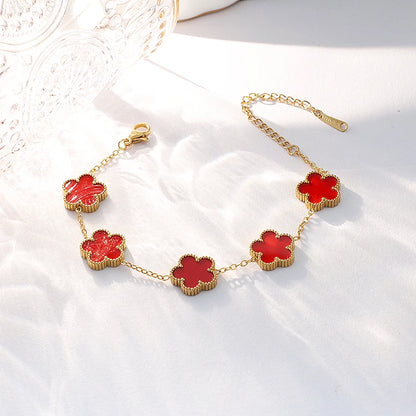 Elegant Five-Leaf Flower Bracelet™
