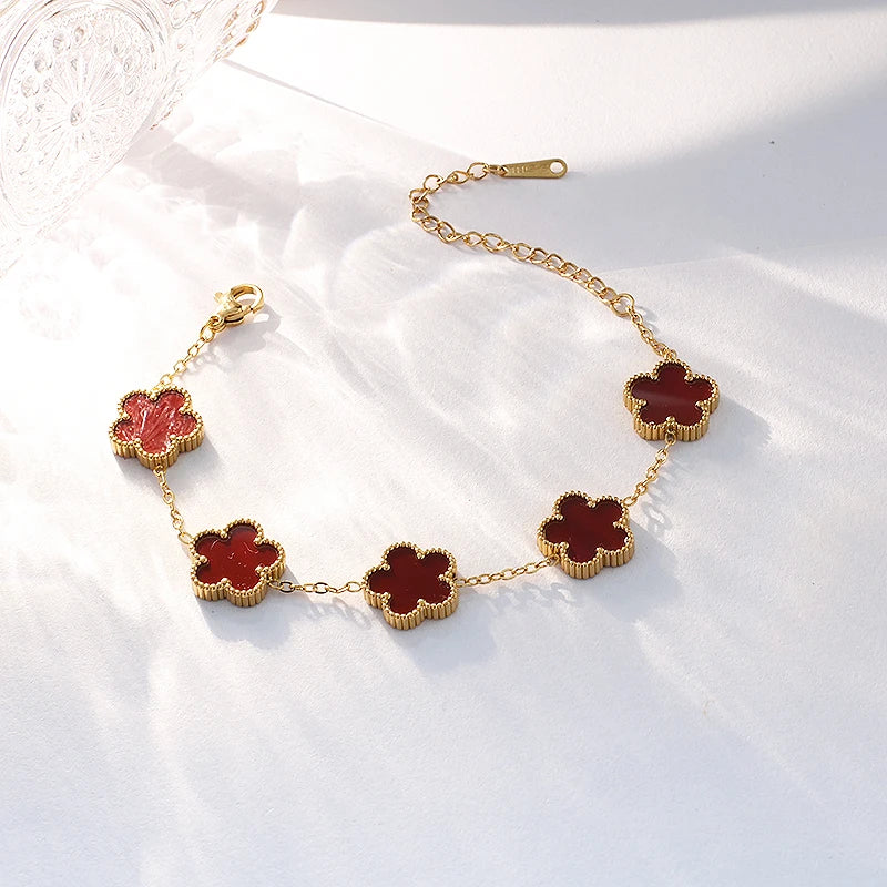 Elegant Five-Leaf Flower Bracelet™